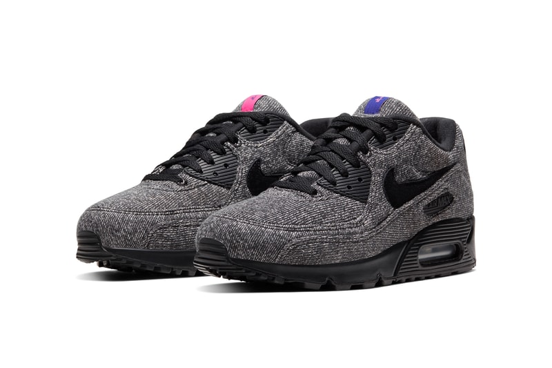 loopwheeler nike sportswear air max 90 black grey purple pink sweatshirt CQ7854 001 release date info photos price japan december 14 2019 collaboration