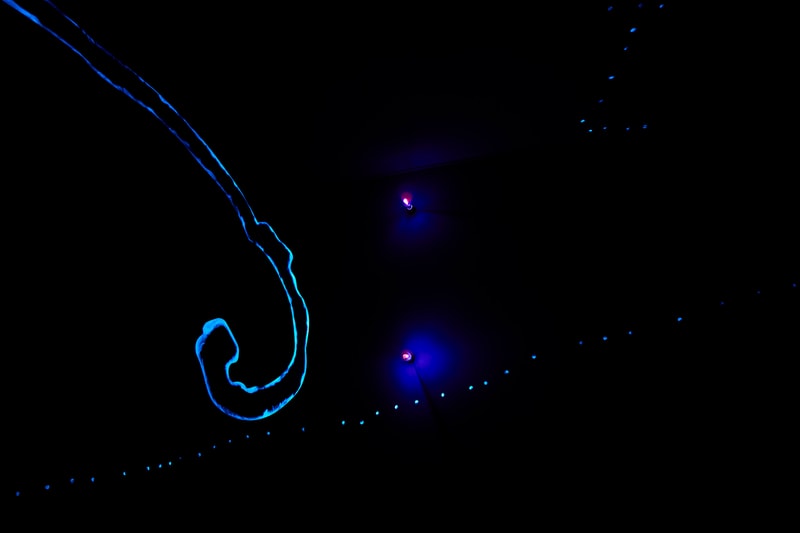 Lucio Fontana "Spatial Environments" Exhibition Hauser & Wirth Gallery Los Angeles Spatialism Installations Neon Light