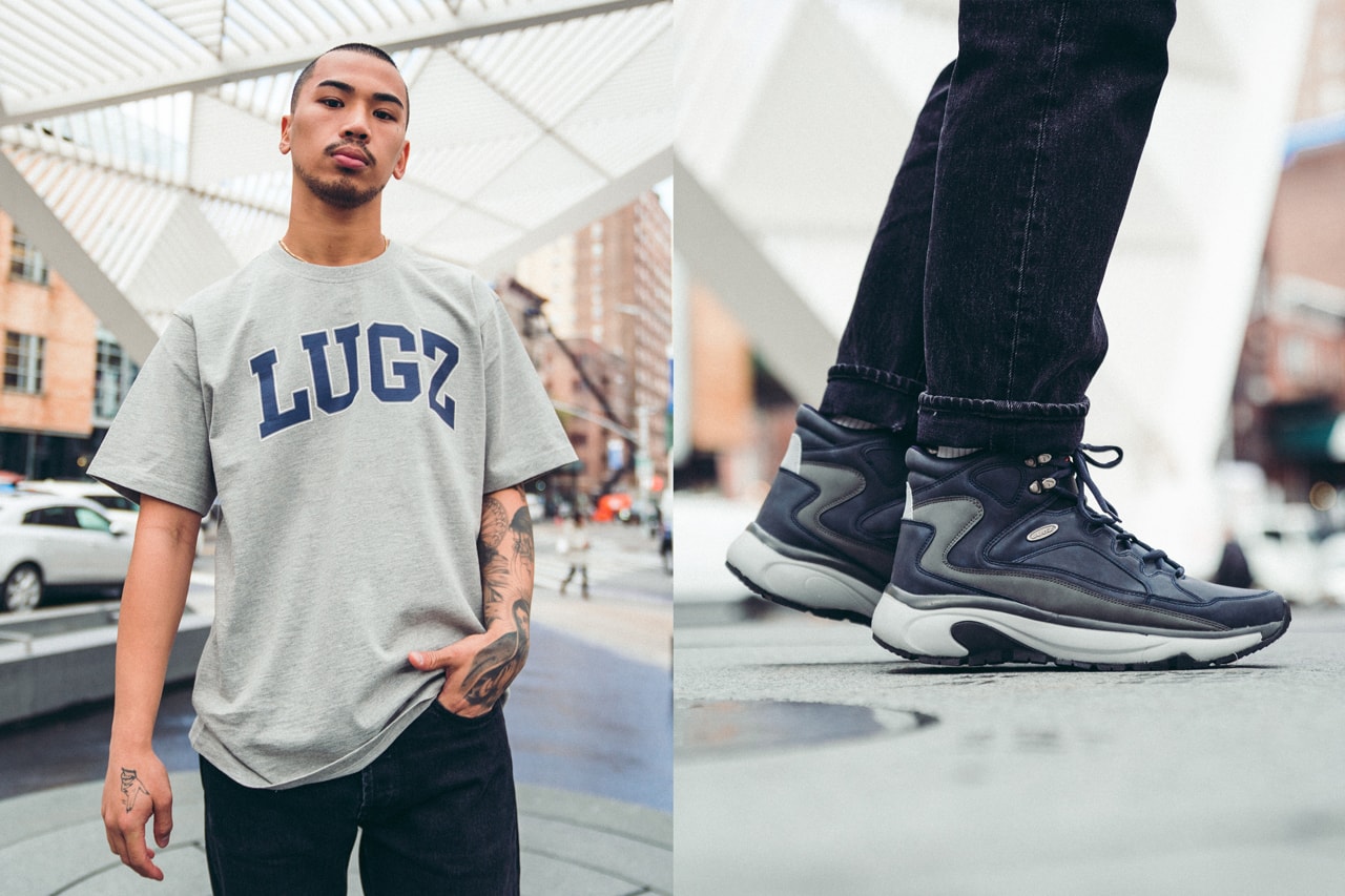 Lugz Launches Holiday 2019 Apparel Collection Will Smith Snoop Dogg mid-late 90s style adventure Varsity fleece hoodie Icon fleece crewneck embroidered classic Lugz oval logo First Pitch raglan long sleeve and the Explorer t-shirt boots Fall Winter 2019 collection