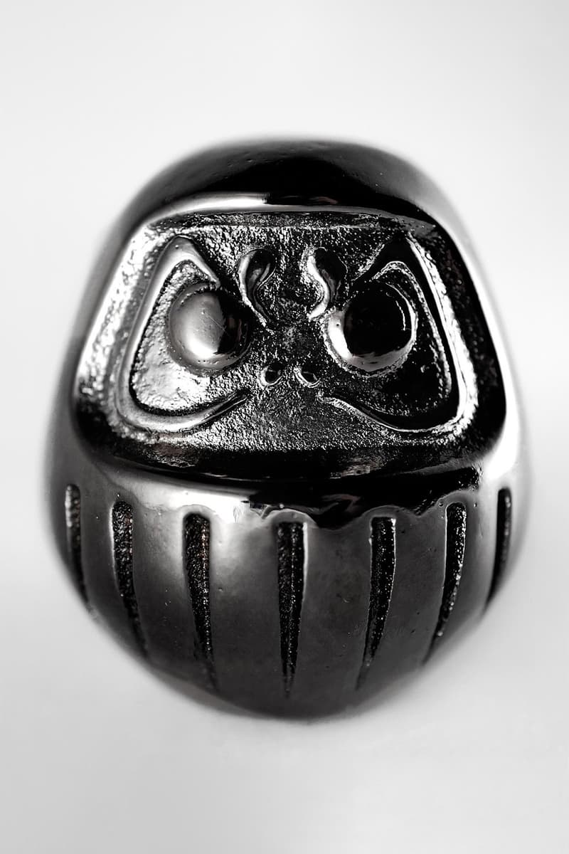 Luna Ikuta Release Black Nickel Plated Daruma Dolls art collectibles mirror sheen surface iron sculpture talisman perseverance good luck wealth