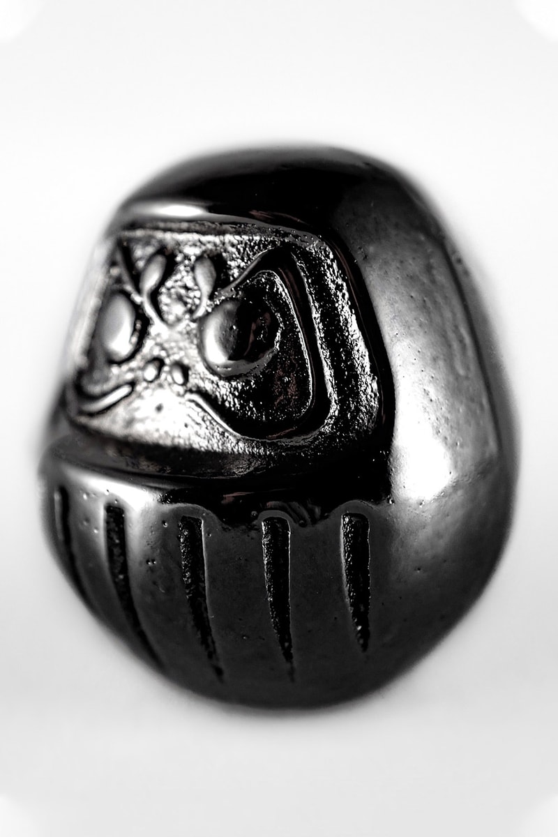 Luna Ikuta Release Black Nickel Plated Daruma Dolls art collectibles mirror sheen surface iron sculpture talisman perseverance good luck wealth