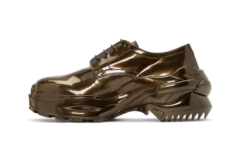 maison margiela cross ridge sole loafer derby buy cop purchase bronze riace dull grey release information ssense chunky formal sneaker