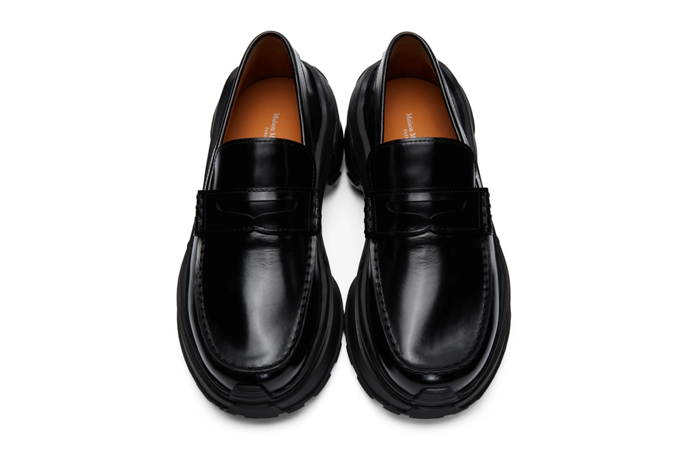 Maison Margiela Black Cross Loafers derby dress shoes footwear sneakers trainers runners leather penny atelier made in italy kicks sartorial bespoke polished reconstruction reworked