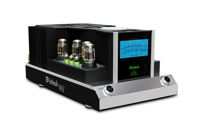 McIntosh Releases MC901 Dual Mono Amplifier home hi-fi audio music hardware 300 600 watt vacuum tube construction black green blue screen new york brand 