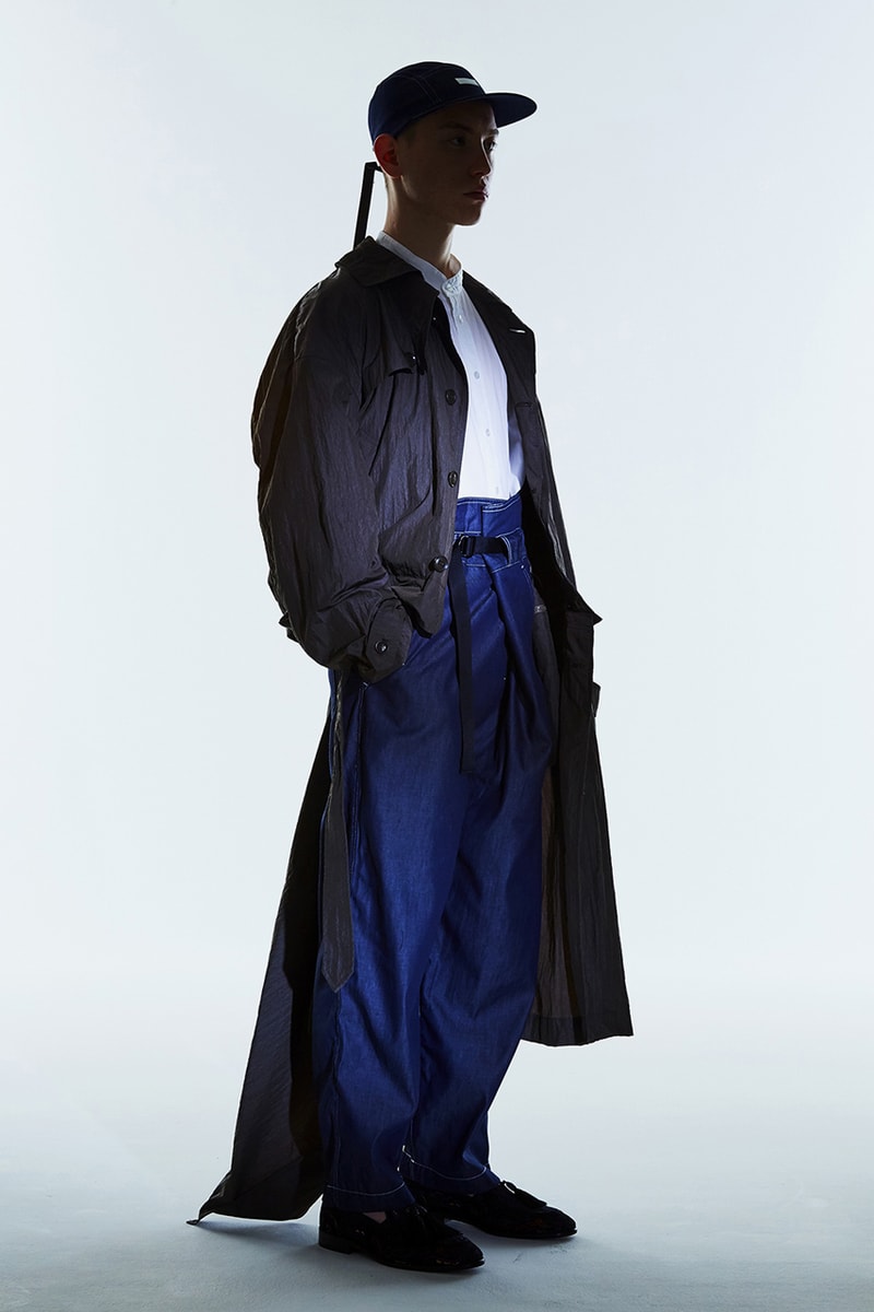 MEANSWHILE Spring Summer 2020 Collection lookbook functionality utility noragi mao collar jacket outerwear mid layers styling japanese made in japan journey adventure travel