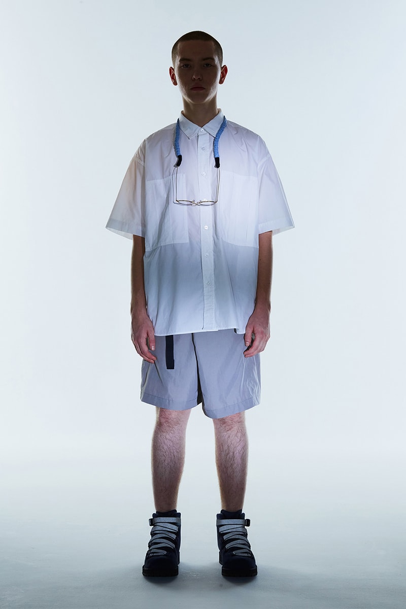 MEANSWHILE Spring Summer 2020 Collection lookbook functionality utility noragi mao collar jacket outerwear mid layers styling japanese made in japan journey adventure travel