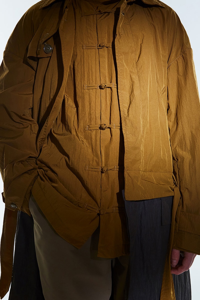 MEANSWHILE Spring Summer 2020 Collection lookbook functionality utility noragi mao collar jacket outerwear mid layers styling japanese made in japan journey adventure travel