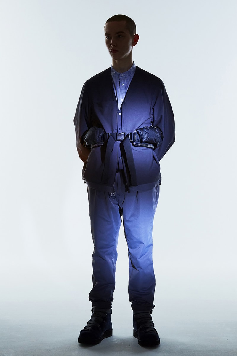 MEANSWHILE Spring Summer 2020 Collection lookbook functionality utility noragi mao collar jacket outerwear mid layers styling japanese made in japan journey adventure travel