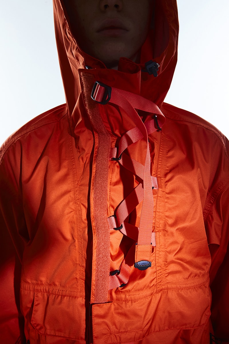 MEANSWHILE Spring Summer 2020 Collection lookbook functionality utility noragi mao collar jacket outerwear mid layers styling japanese made in japan journey adventure travel