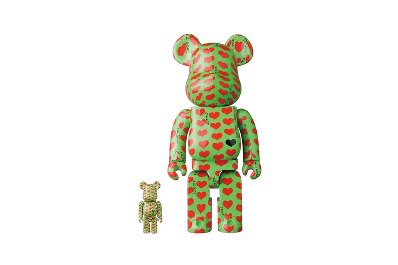 Medicom Toy BEARBRICK Green Heart 100  400 japanese toymaker toys accessories hide x japan guitar guitarist Hideto Matsumoto love me zilch rock 1998 Headwax Organization rock band