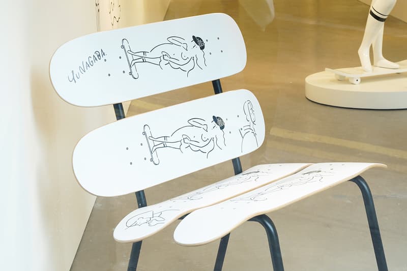 yu nagaba meet project im your venus exhibition artworks drawings skateboards figures apparel clothing collaboration