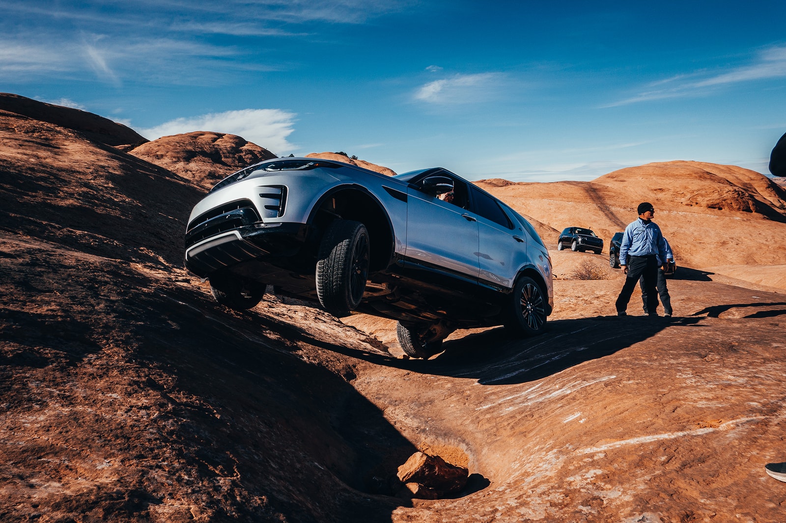 Land Rover Adventure Experience Moab Utah Info Range Rover SUVs Luxury travel Discovery rock-crawling off-roading canyonlands
