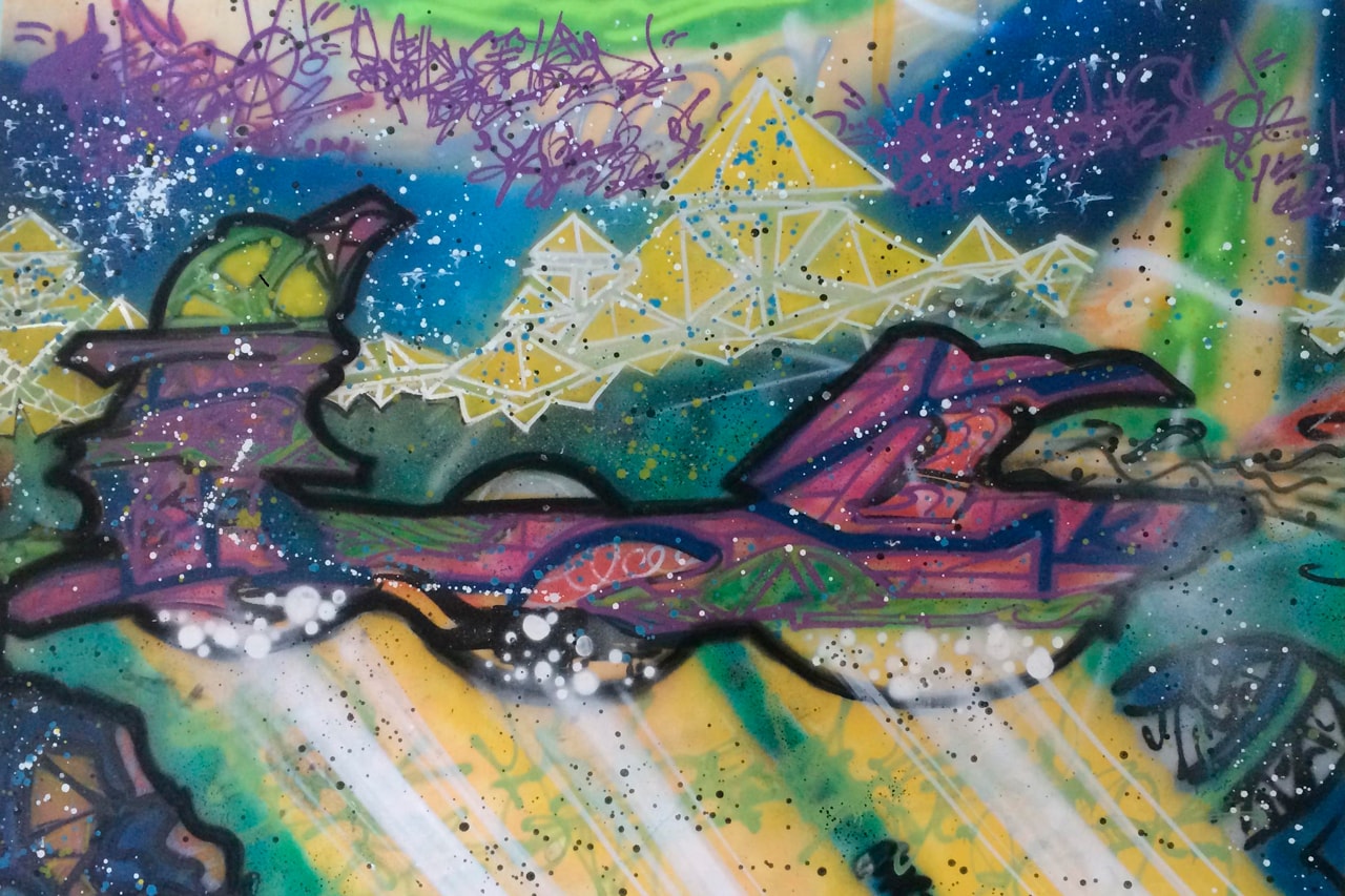 MFA Boston "Writing the Future: Jean-Michel Basquiat and the Hip-Hop Generation" Exhibition Post-Graffiti Paintings Boombox Leather Jacket Column Futura Keith Haring