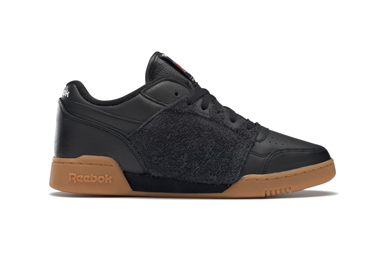 NEPENTHES NY x Reebok Workout Plus "Black/Gum" collaboration sneaker shoe red  FW8461 eva cushion sole suede crossgrain tumbled leather  price drop date release info 