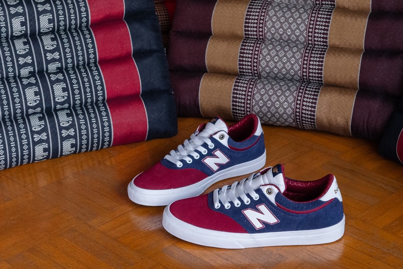 Preduce x New Balance Numeric "Thai Pillow Pack" 255 659 Models Skateboard Shoes Maroon Blue Gold White Elephant Thai Triangle Pillows collaboration sneakers skate