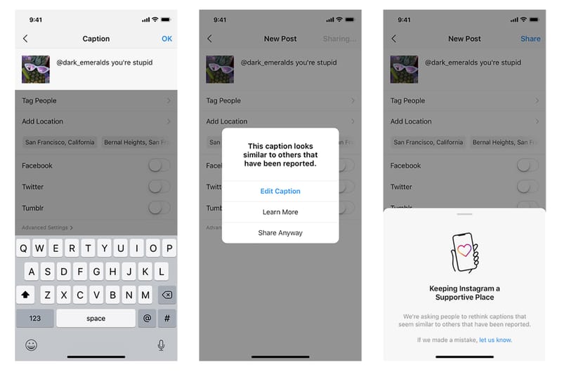 Instagram Now Flags Potentially Offensive Captions Before Users Post