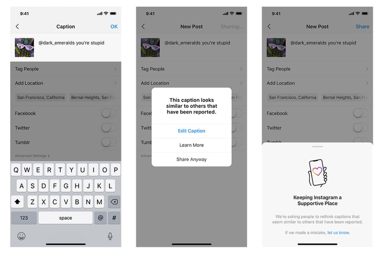 Instagram Now Flags Potentially Offensive Captions Before Users Post