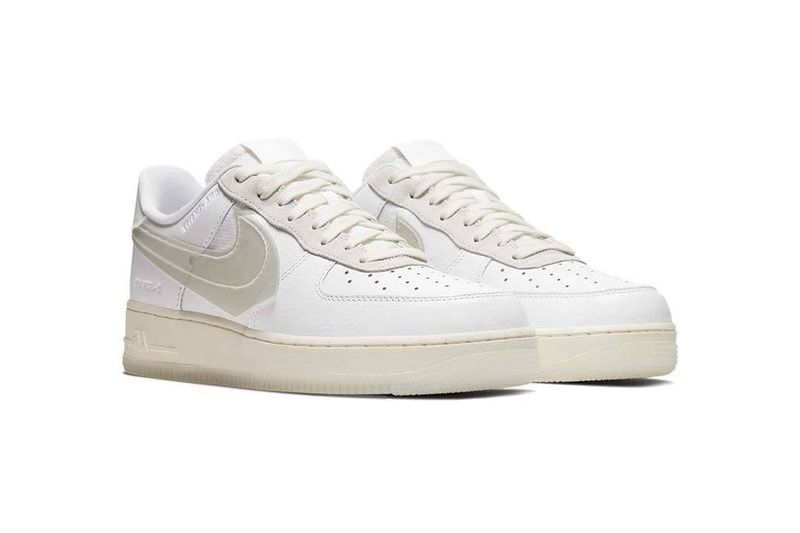 Nike Air Force 1 LV8 "White/Sail" Translucent Swoosh “2 – FILM AIR” “DNA – IM5197” Debossed Details Leather Footwear Sneaker News Updates Drop Information First Look General Release GR colorway