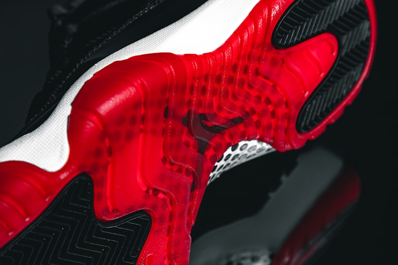 Nike Air Jordan 11 "Bred" Closer Look Editorial 2019 HYPEBEAST In Hand Footwear MJ Michael Jordan Basketball 1996 Recreation Drop SNKRS App Release Information #23 Patent Leather Black Red White