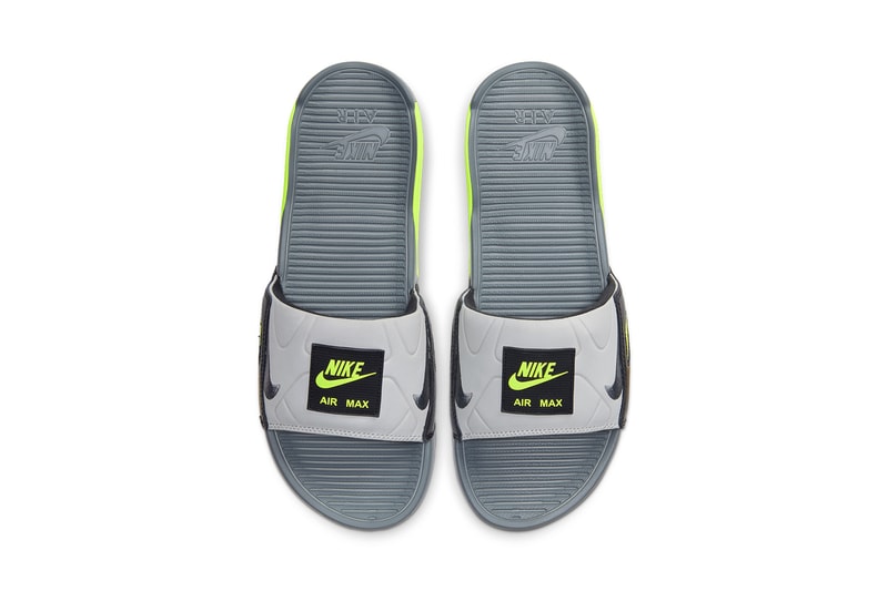 nike air max 90 slide sandal smoke grey black volt white rose pure platinum cool grey BQ4635 001 002 100 release date info photos price