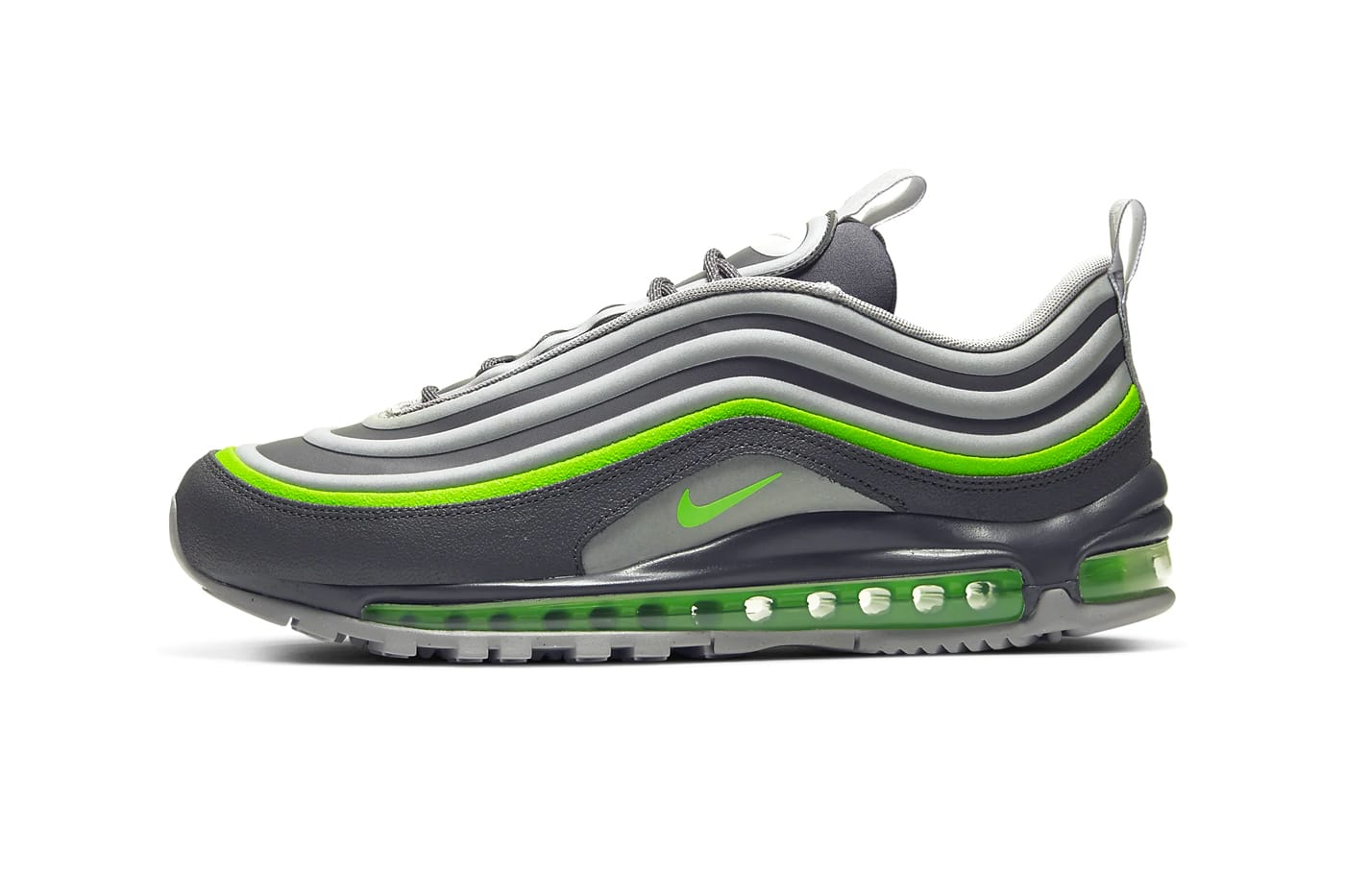 lime green and gray air max