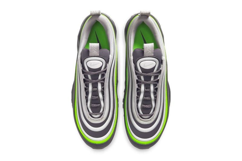 Nike Air Max 97 Utility Thunder Gray Electric Green Moon Particle Atmosphere Gray shoes sneakers runners footwear trainers kicks 1997 silhouette reflective 3M sporty BQ5615 002