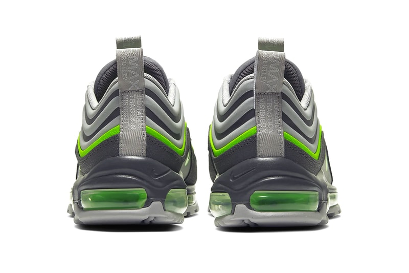 Nike Air Max 97 Utility Thunder Gray Electric Green Moon Particle Atmosphere Gray shoes sneakers runners footwear trainers kicks 1997 silhouette reflective 3M sporty BQ5615 002