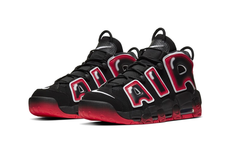 Nike Air More Uptempo 1996 Black Laser Crimson white sneakers shoes basketball sportswear runners trainers court kicks air unit bubble OG CJ6129 001 swoosh graffiti beaverton