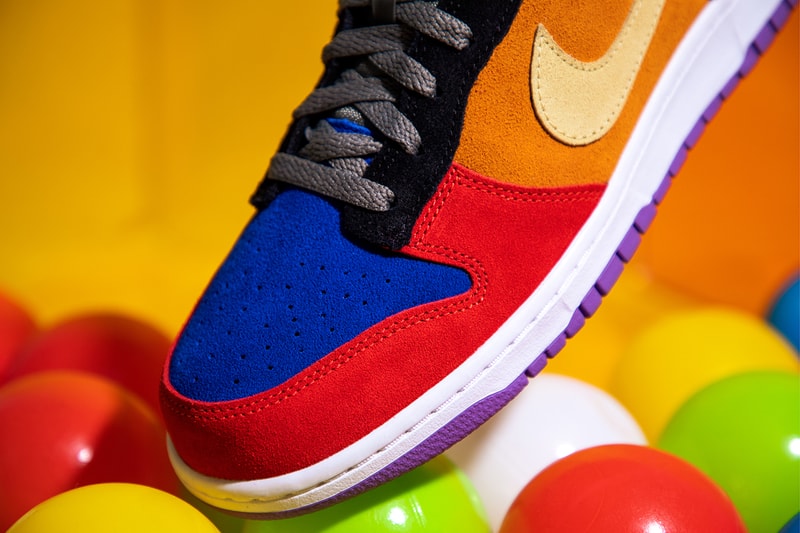 nike dunk low viotech release closer look release info ct5050-500 buy cop purchase raffle details orange purple green black white red blue