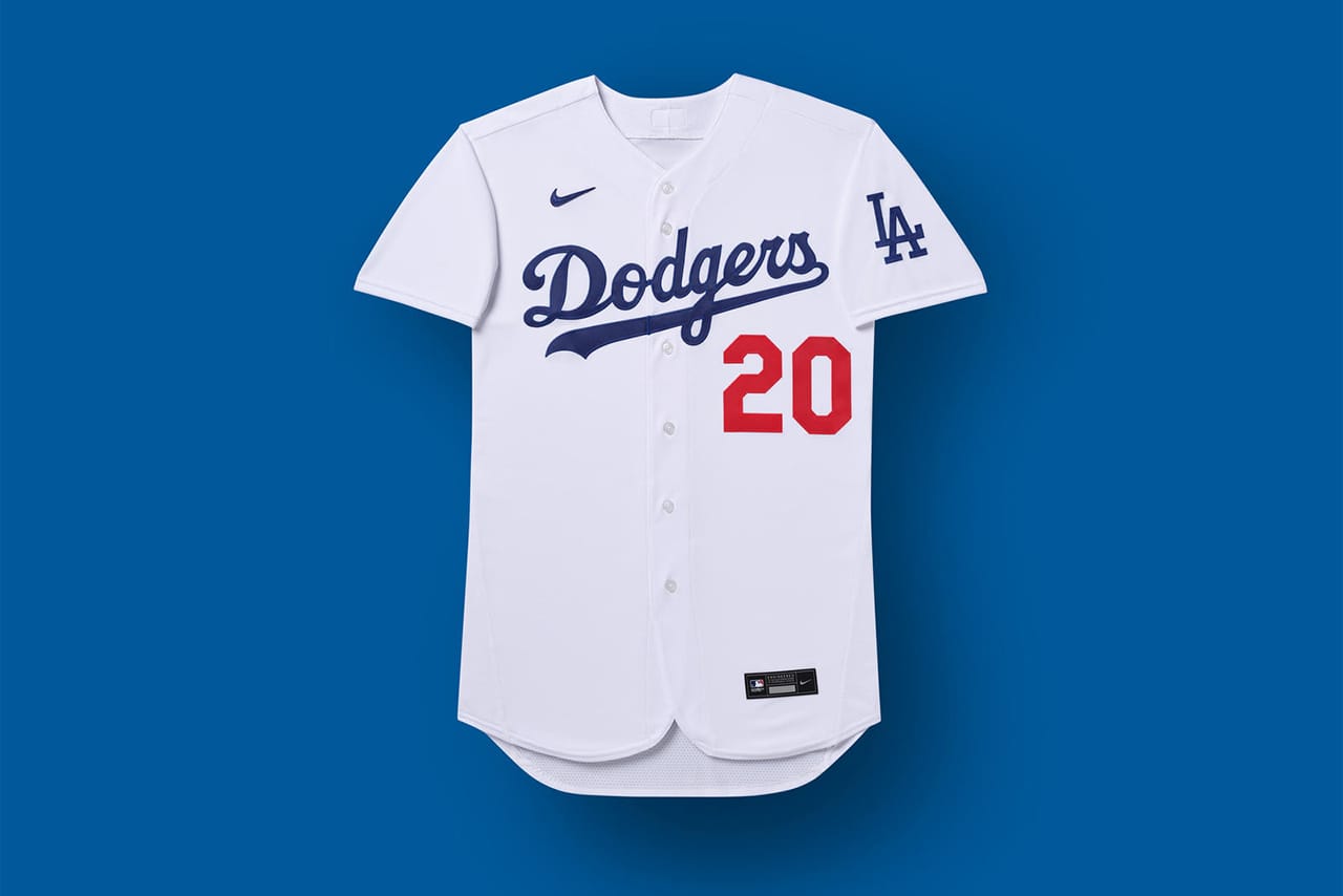 Dodgers Custom Men's Nike White Home 2020 Authentic Player Jersey