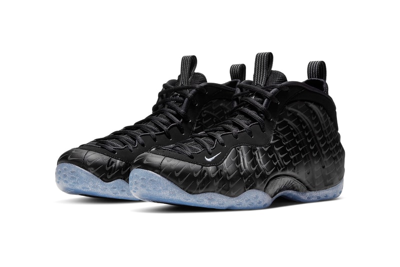 nike air foamposite one reflective swooshes print black blue beyond metallic silver CV0369 001 release date info photos price