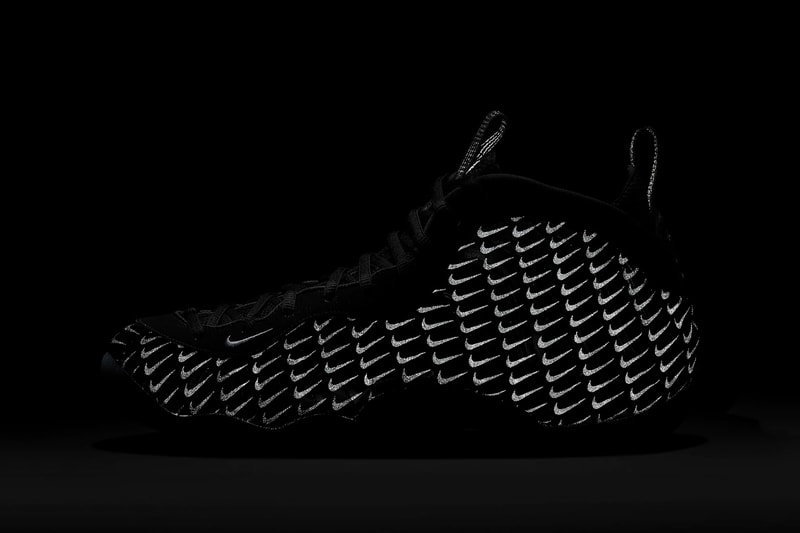 nike air foamposite one reflective swooshes print black blue beyond metallic silver CV0369 001 release date info photos price