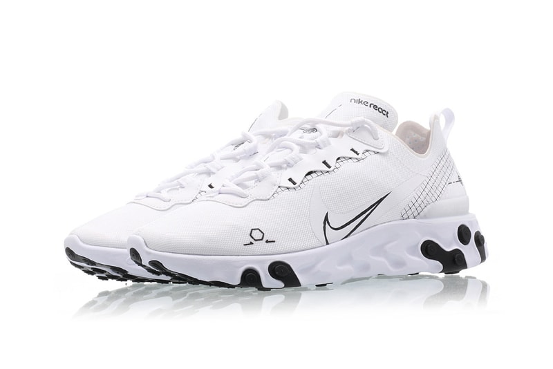 nike react element 55 white black schematic cu3009 100 release date info photos price