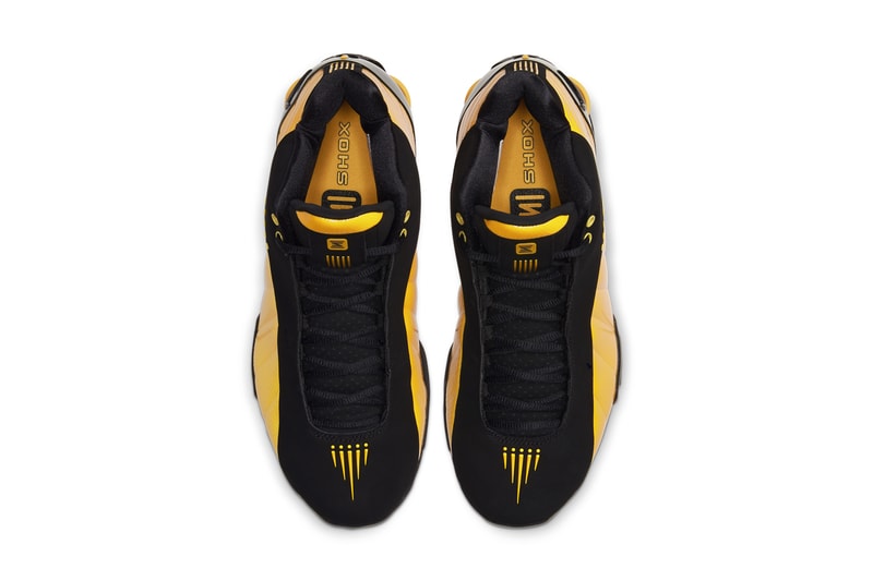 nike shox bb4 black university gold at7843-002 vince carter release date info photos price