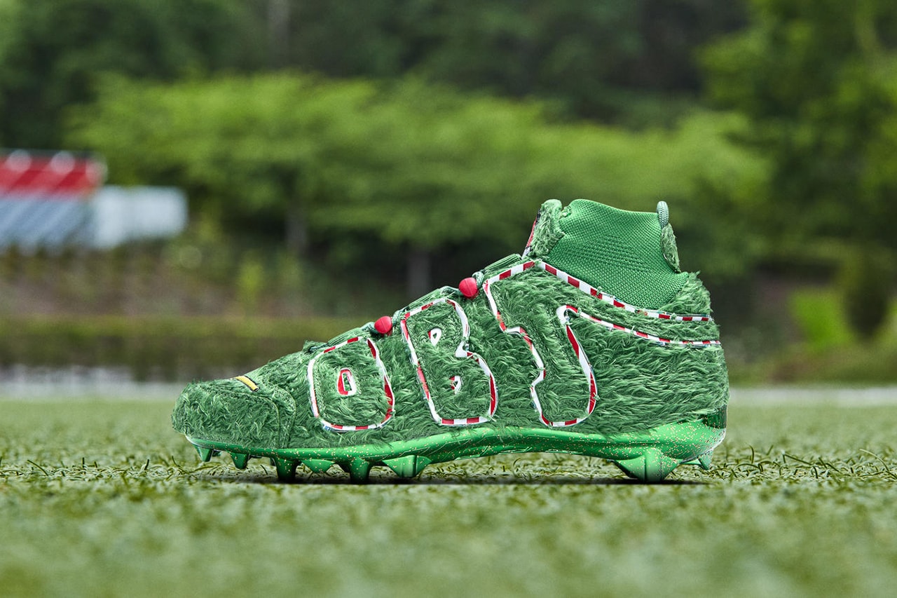 Odell Beckham Jr. Grinch-Inspired Nike Cleats Closer Look