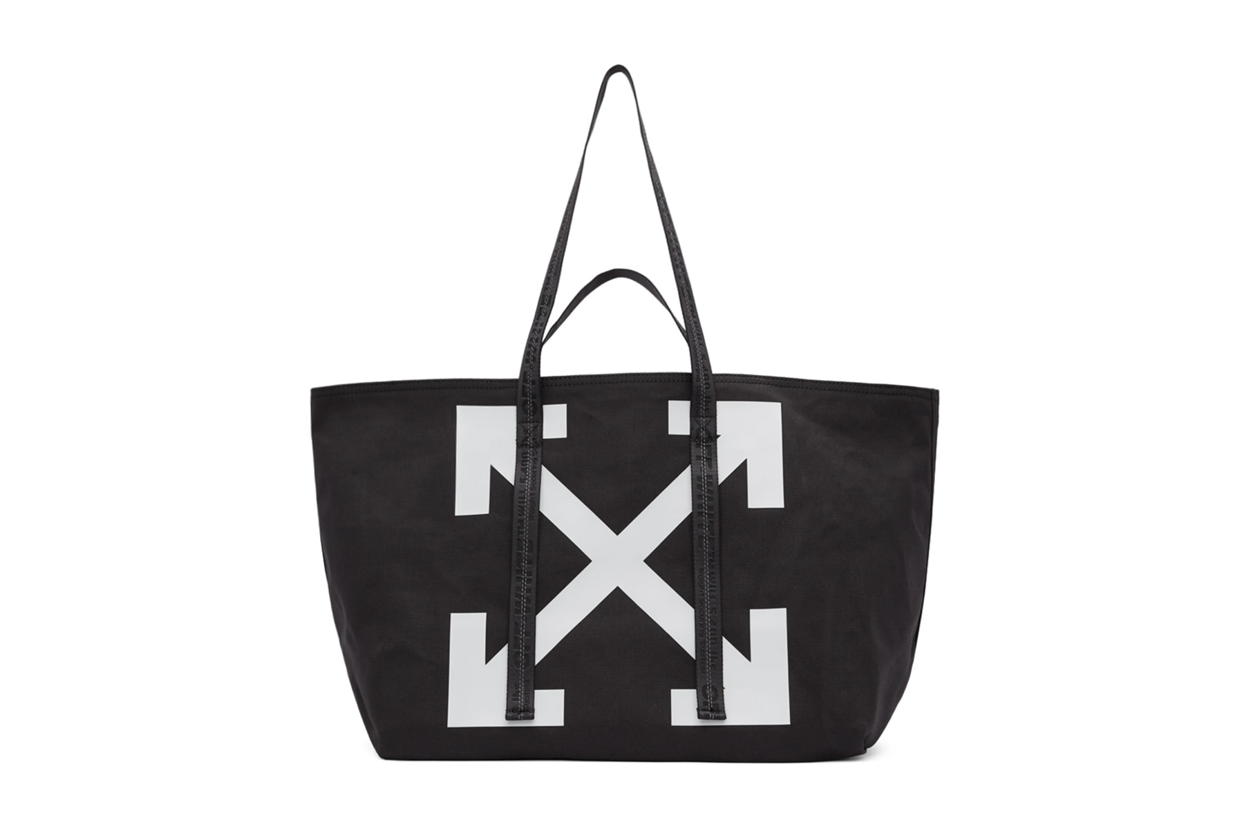 Off-White Arrows Commercial Tote Bags Release  PVC accessories Canvas Tote 