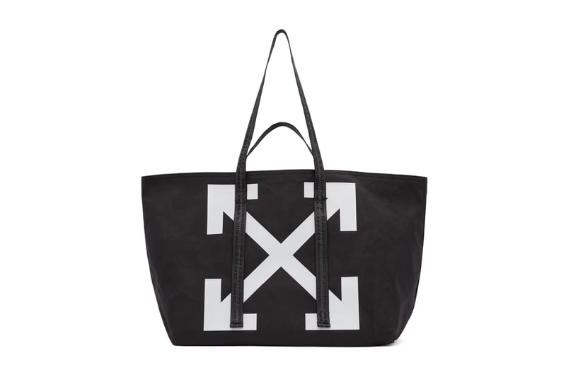 Off-White Arrows Commercial Tote Bags Release  PVC accessories Canvas Tote 