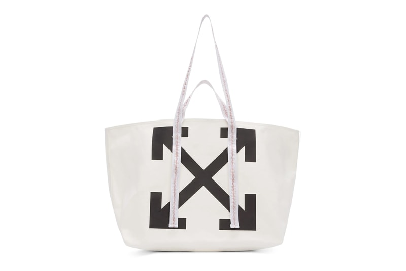 Off-White Arrows Commercial Tote Bags Release  PVC accessories Canvas Tote 