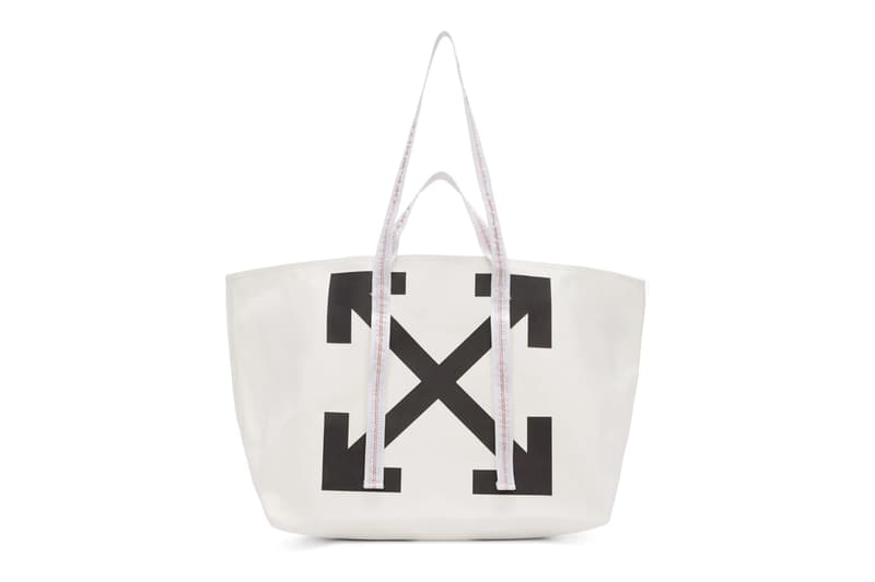 Off-White Arrows Commercial Tote Bags Release PVC accessories Canvas Tote