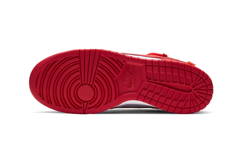 Off-White  Nike Dunk Low Official Look University Gold Pine Green University Red Grey Midnight Navy White Release Info Date Buy Virgil Abloh