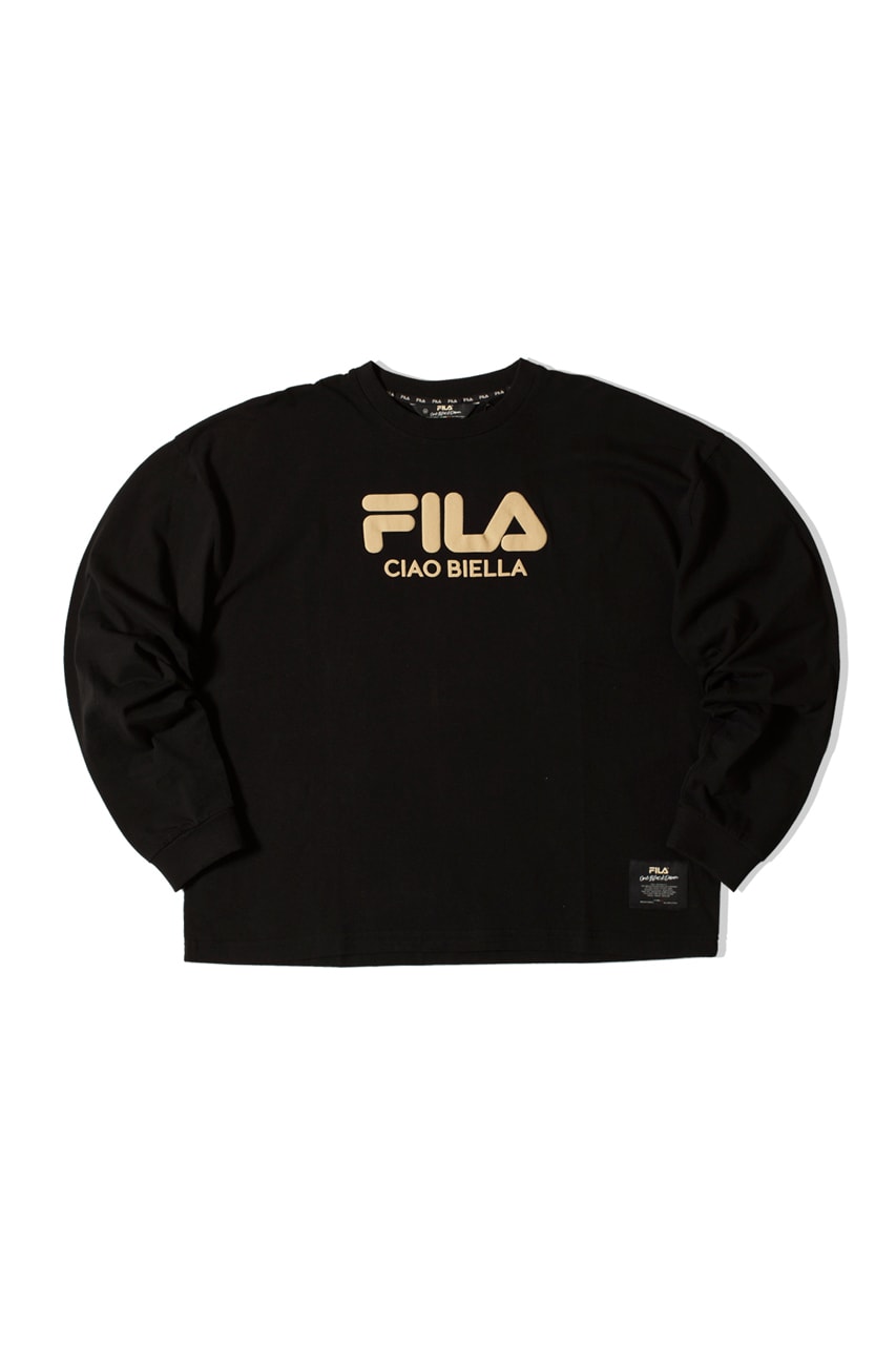 one block down fila ciao Bella biella collection capsule black vaporwave cheetah dstr97 bucket hat sweatshirt jacket animal print release date info photos price