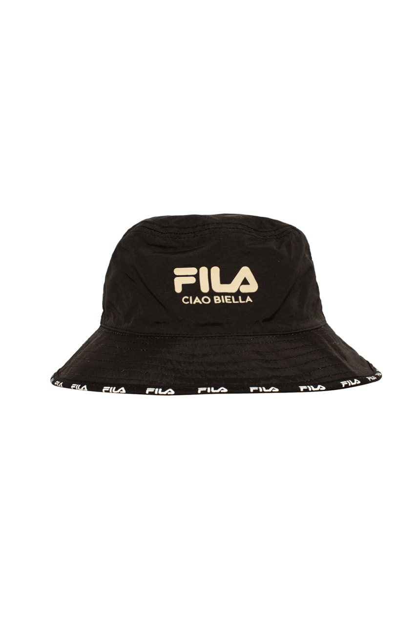 one block down fila ciao Bella biella collection capsule black vaporwave cheetah dstr97 bucket hat sweatshirt jacket animal print release date info photos price