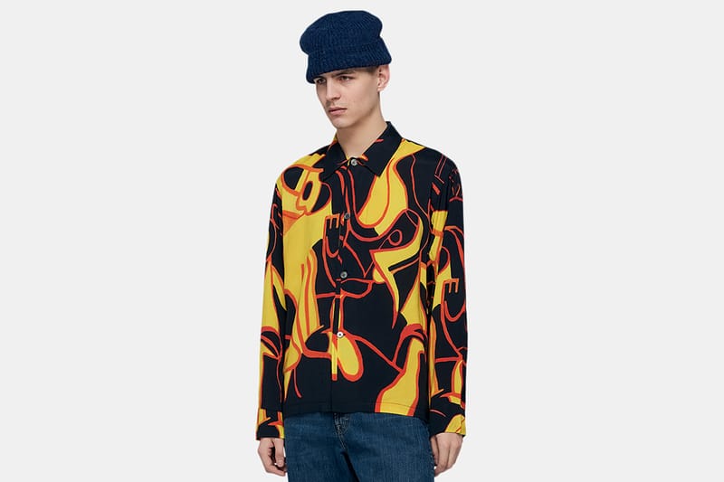 Make a Statement in Our Legacy's Abstract "Shuffle Time" Rayon Box Shirt