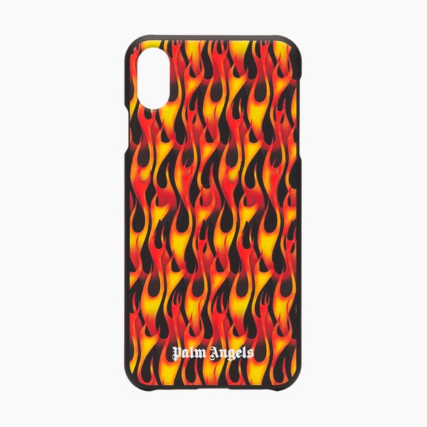 Palm Angels Black Flame Print iPhone XS Case
