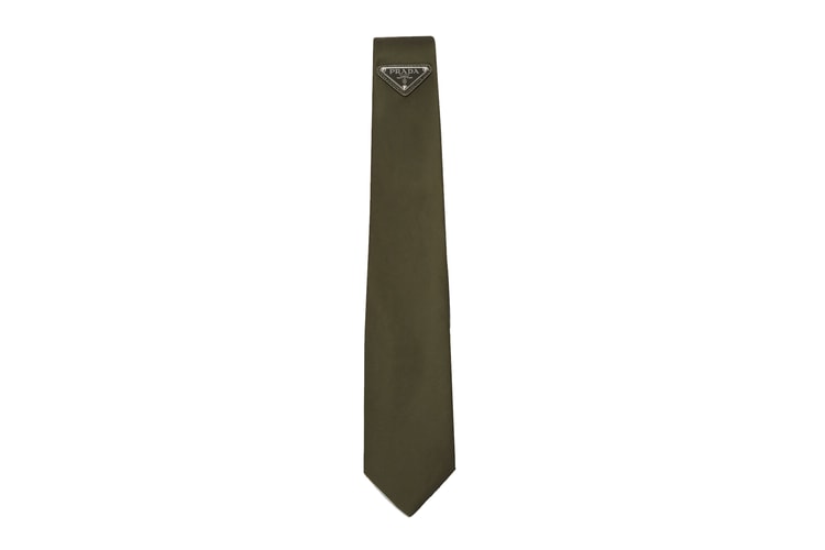 Prada Drops Triangle-Logo Gabardine Tie