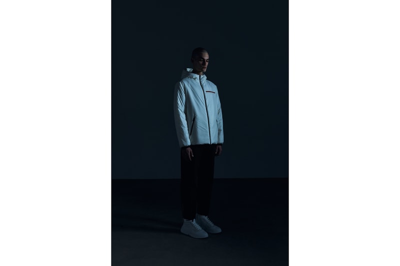 Prada Linea Rossa FW19 Collection Lookbook jersey sustainable style technicality red milan italy forward thinking fashion polarius sneaker 