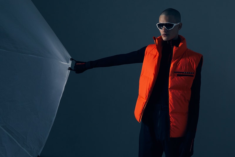 Prada Linea Rossa FW19 Collection Lookbook jersey sustainable style technicality red milan italy forward thinking fashion polarius sneaker 