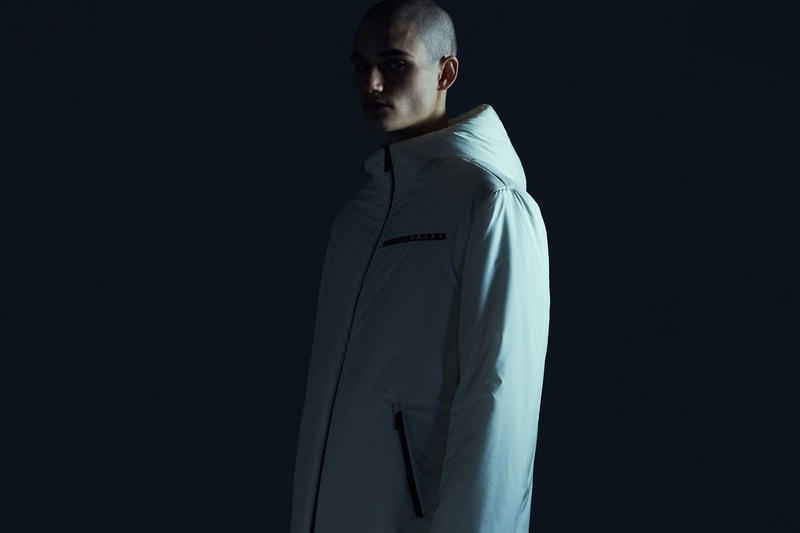 Prada Linea Rossa FW19 Collection Lookbook jersey sustainable style technicality red milan italy forward thinking fashion polarius sneaker 