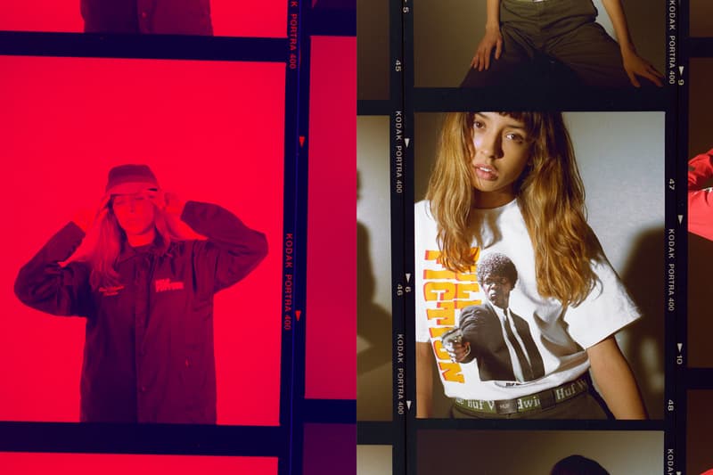 huf pulp fiction 25th anniversary collection lookbook release mia wallace uma thurman vincent vega john travolta samuel l jackson jules winnifield hamburger scene