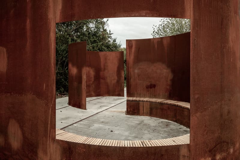 Reiulf Ramstad Arkitekter 'Gates of Happiness' Chemin des Carrières Rosheim France Architecture Steel Sculptures Pavilions 'Portes Bonheur: le Chemin des Carrières'